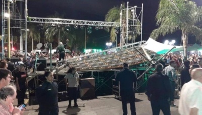 Día del Chamamé: se cayó una pantalla gigante en pleno festival