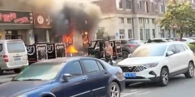 Se prendió fuego un restaurante en China