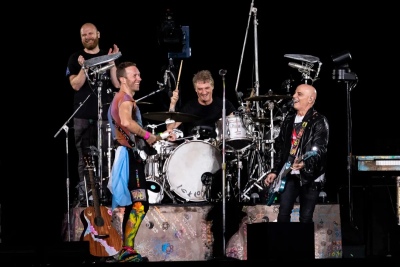 Los ex Soda Stereo tocaron con Coldplay