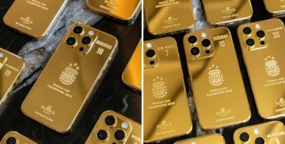 La historia de los iPhone 14 bañados en oro para la Scaloneta: ¿Los regaló Messi?