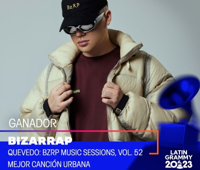 Tremendo: Bizarrap y Quevedo ganaron "Mejor Canción Urbana" en los Latin Grammy 2023!