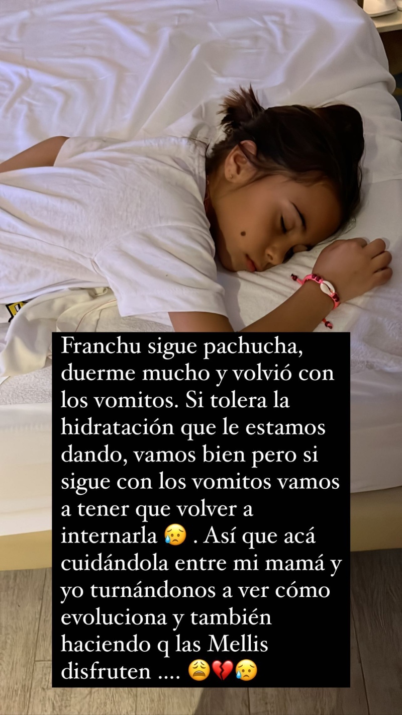 Desmejoró el estado de salud de Francesca, la hija de Cinthia Fernandez