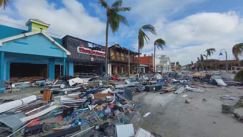 El huracán Ian arrasó una ciudad de Florida y dejó a un tiburón en las calles