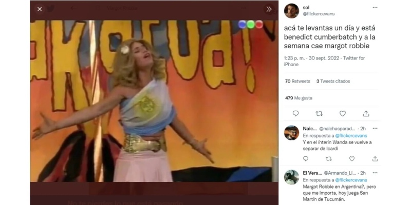Margot Robbie está en Argentina y explotaron los memes