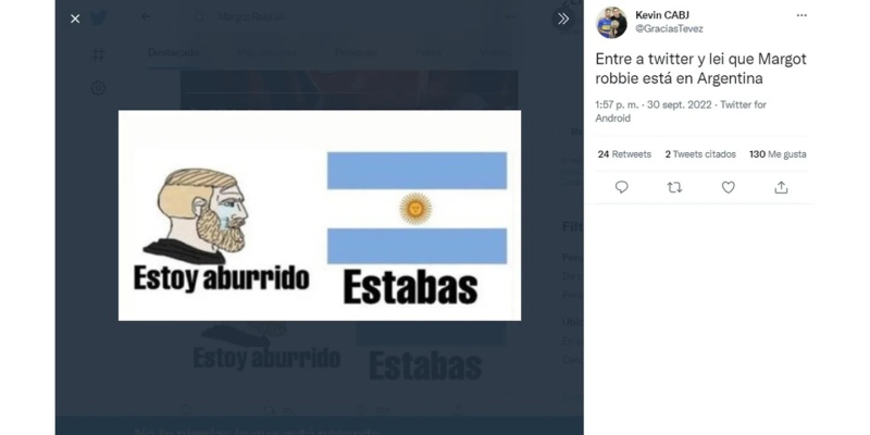 Margot Robbie está en Argentina y explotaron los memes