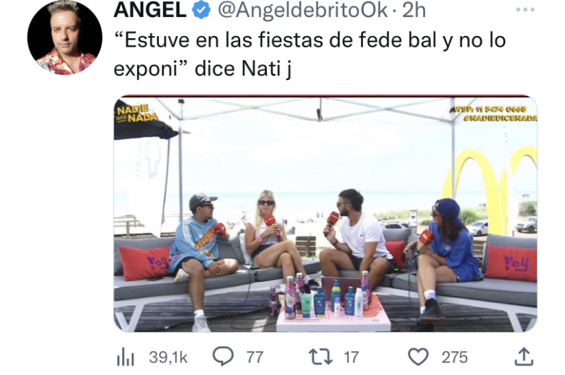 Ángel de Brito habló de Nati Jota