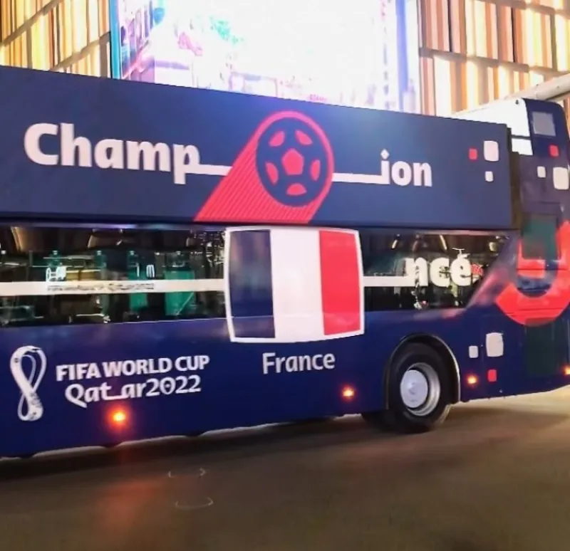 Se filtró la imagen del descapotable de Francia campeón del Mundial Qatar 2022
