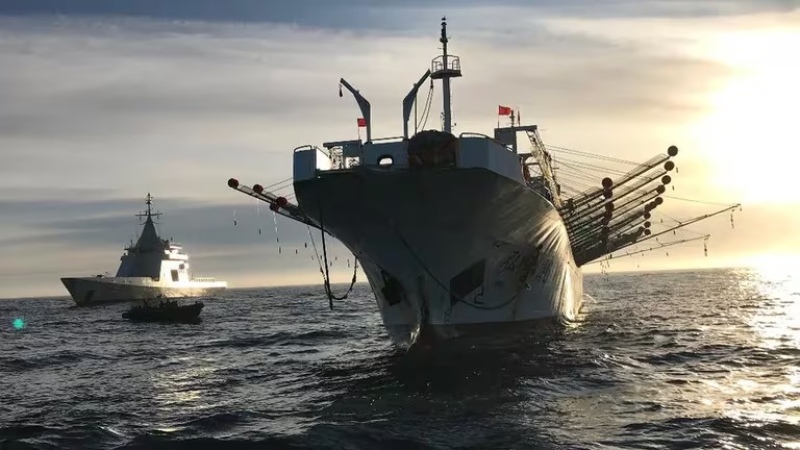 Operativo inédito: La Armada interceptó un barco chino que pescaba ilegalmente en el Mar Argentino